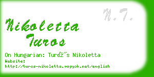 nikoletta turos business card